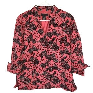 SilkLand Pink & Black Silk Blazer XL